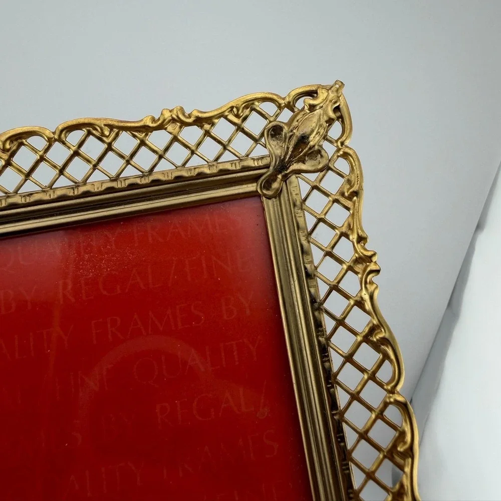 Regal Frames 8x10 Photo Frame Gold Tone Vintage Filigree Lattice Ornate